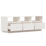 vidaXL Comodă TV, alb, 140x37x50 cm, lemn masiv de pin