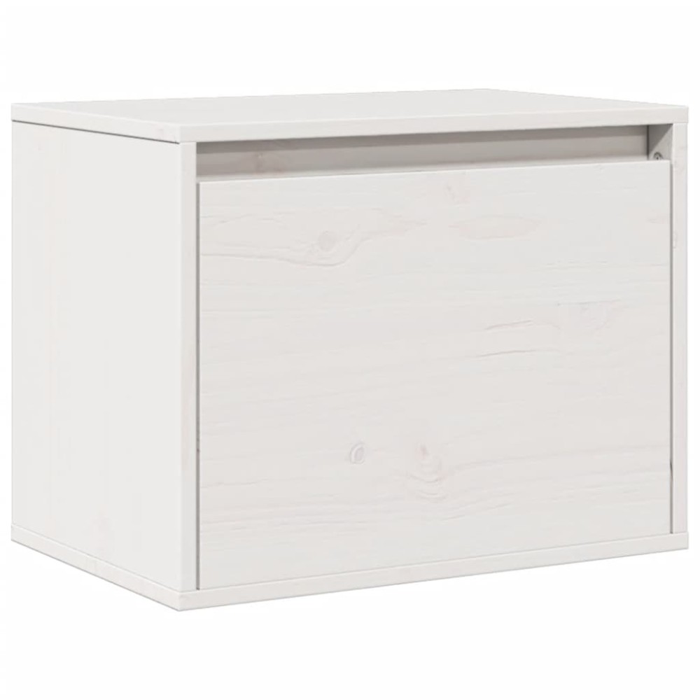 vidaXL Dulap de perete, alb, 45x30x35 cm, lemn masiv de pin