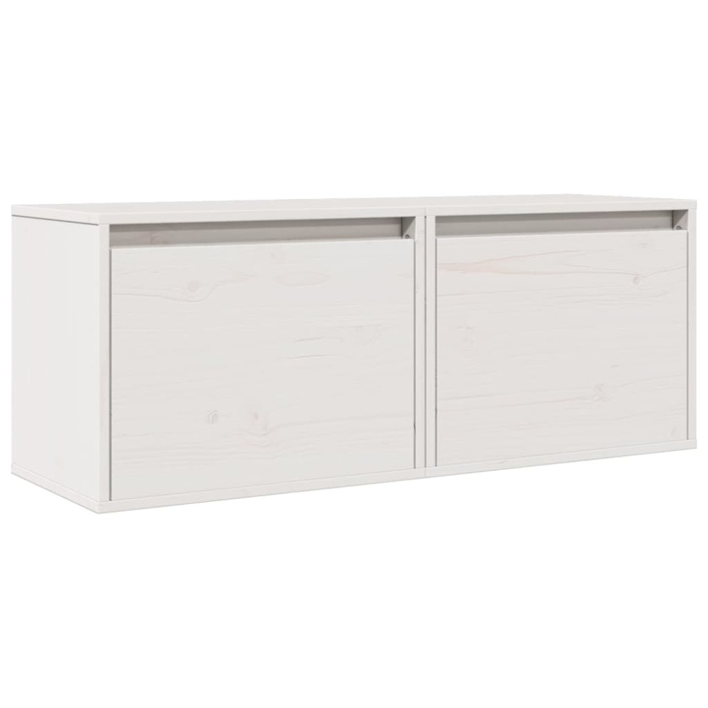 vidaXL Dulapuri de perete, 2 buc., alb, 45x30x35 cm, lemn masiv de pin