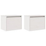 vidaXL Dulapuri de perete, 2 buc., alb, 45x30x35 cm, lemn masiv de pin
