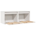 vidaXL Dulapuri de perete, 2 buc., alb, 45x30x35 cm, lemn masiv de pin