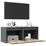 vidaXL Dulapuri de perete, 2 buc., gri, 45x30x35 cm, lemn masiv de pin