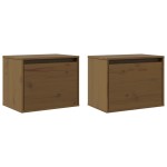 vidaXL Dulapuri de perete 2 buc. maro miere 45x30x35 cm lemn masiv pin