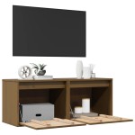 vidaXL Dulapuri de perete 2 buc. maro miere 45x30x35 cm lemn masiv pin