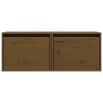 vidaXL Dulapuri de perete 2 buc. maro miere 45x30x35 cm lemn masiv pin