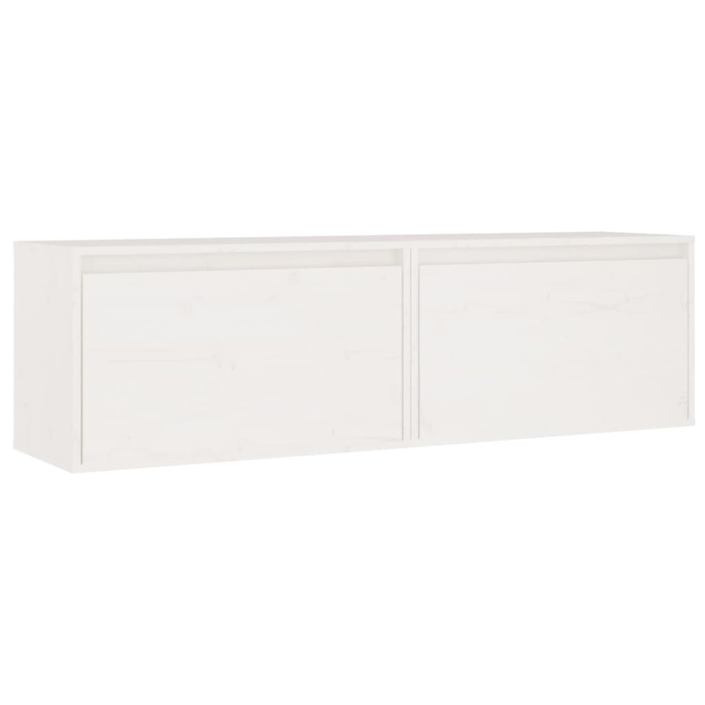 vidaXL Dulapuri de perete, 2 buc., alb, 60x30x35 cm, lemn masiv de pin