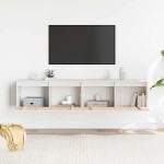 vidaXL Dulapuri de perete 2 buc. alb, 80x30x35 cm, lemn masiv de pin