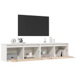 vidaXL Dulapuri de perete 2 buc. alb, 80x30x35 cm, lemn masiv de pin