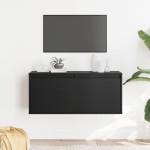 vidaXL Dulap de perete, negru, 80x30x35 cm, lemn masiv de pin vidaXL Dulap de perete, negru, 80x30x35 cm, lemn masiv de pin