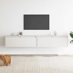 vidaXL Dulapuri de perete 2 buc., alb, 100x30x35 cm, lemn masiv de pin