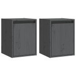 vidaXL Dulapuri de perete 2 buc. gri, 30x30x40 cm, lemn masiv de pin
