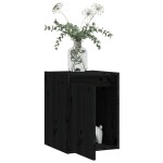 vidaXL Dulap de perete, negru, 30x30x40 cm, lemn masiv de pin vidaXL Dulap de perete, negru, 30x30x40 cm, lemn masiv de pin
