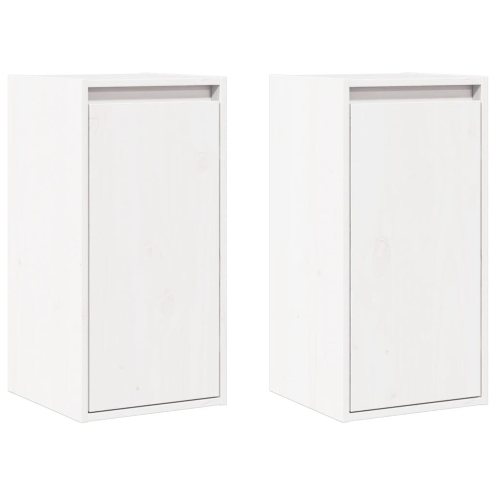 vidaXL Dulapuri de perete, 2 buc., alb, 30x30x60 cm, lemn masiv de pin