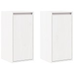 vidaXL Dulapuri de perete, 2 buc., alb, 30x30x60 cm, lemn masiv de pin