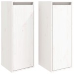 vidaXL Dulapuri de perete, 2 buc., alb, 30x30x80 cm, lemn masiv de pin vidaXL Dulapuri de perete, 2 buc., alb, 30x30x80 cm, lemn masiv de pin