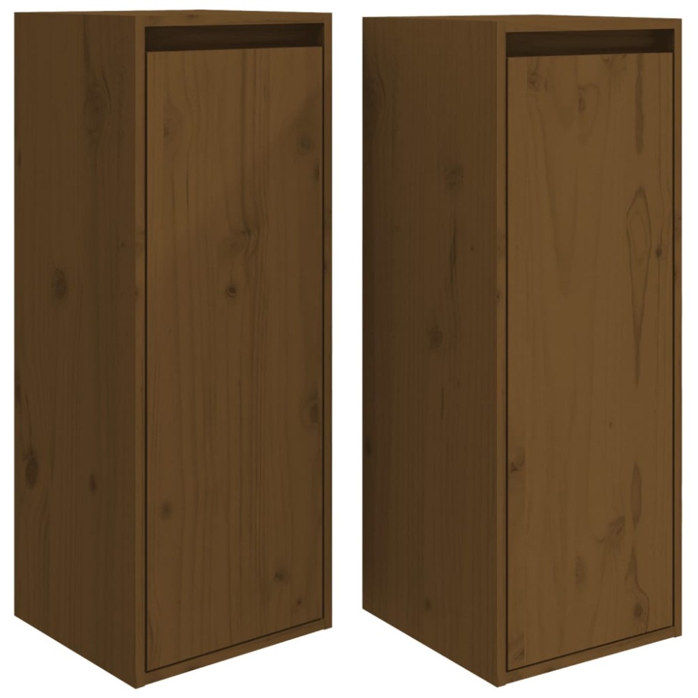 vidaXL Dulapuri de perete 2 buc. maro miere 30x30x80 cm lemn de pin