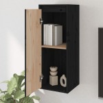 vidaXL Dulap de perete, negru, 30x30x80 cm, lemn masiv de pin vidaXL Dulap de perete, negru, 30x30x80 cm, lemn masiv de pin