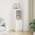 vidaXL Dulap înalt, alb, 37x34x110 cm, lemn masiv de pin