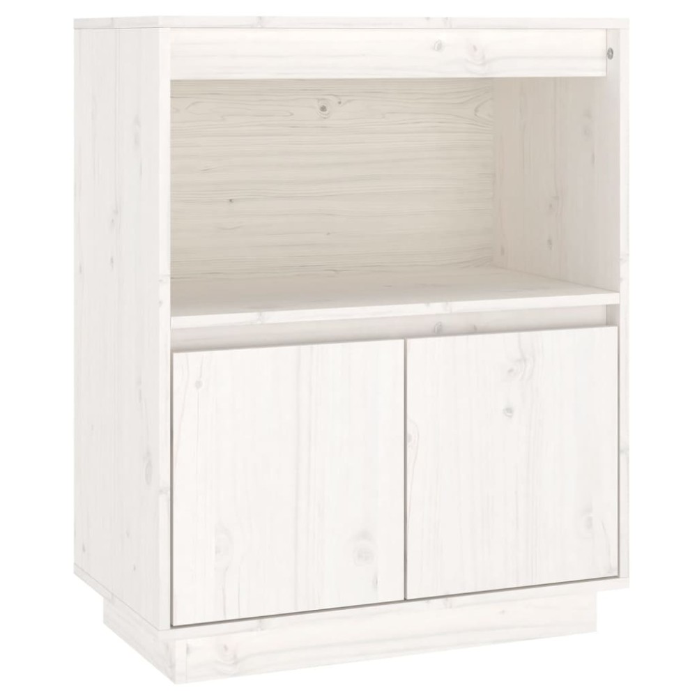 vidaXL Servantă albă 60x34x75 cm din lemn masiv de pin