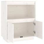 vidaXL Servantă albă 60x34x75 cm din lemn masiv de pin