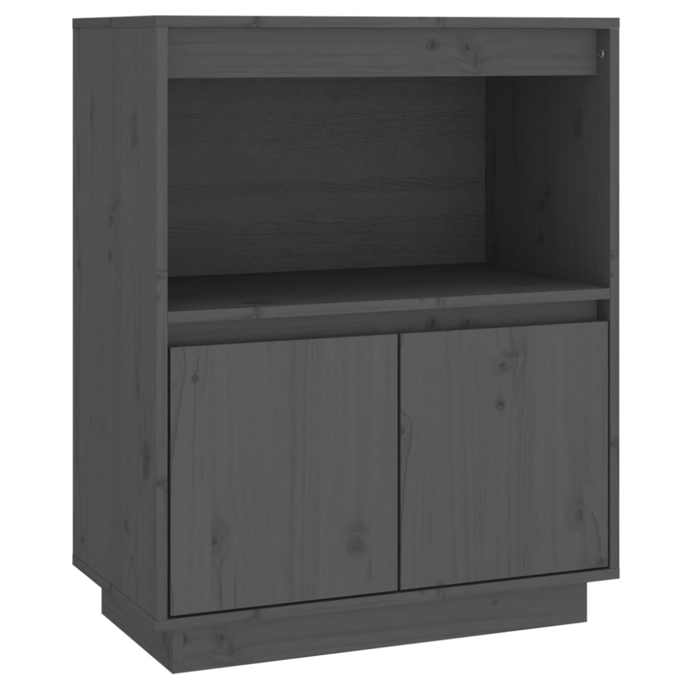 vidaXL Dulap, gri, 60x34x75 cm, lemn masiv de pin