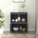 vidaXL Dulap, gri, 60x34x75 cm, lemn masiv de pin