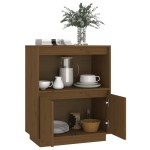 vidaXL Dulap, maro miere, 60x34x75 cm, lemn masiv de pin