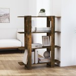 vidaXL Bibliotecă/Separator cameră, stejar fumuriu, 100x30x123,5 cm vidaXL Bibliotecă/Separator cameră, stejar fumuriu, 100x30x123,5 cm