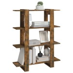 vidaXL Bibliotecă/Separator cameră, stejar fumuriu, 100x30x123,5 cm vidaXL Bibliotecă/Separator cameră, stejar fumuriu, 100x30x123,5 cm