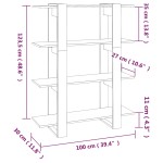 vidaXL Bibliotecă/Separator cameră, stejar fumuriu, 100x30x123,5 cm vidaXL Bibliotecă/Separator cameră, stejar fumuriu, 100x30x123,5 cm