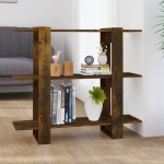 vidaXL Bibliotecă/Separator cameră, stejar fumuriu, 100x30x87 cm vidaXL Bibliotecă/Separator cameră, stejar fumuriu, 100x30x87 cm