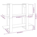 vidaXL Bibliotecă/Separator cameră, stejar fumuriu, 100x30x87 cm vidaXL Bibliotecă/Separator cameră, stejar fumuriu, 100x30x87 cm