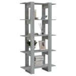 vidaXL Bibliotecă/Separator cameră, gri sonoma, 80x30x160 cm, PAL