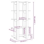 vidaXL Bibliotecă/Separator cameră, gri sonoma, 80x30x160 cm, PAL