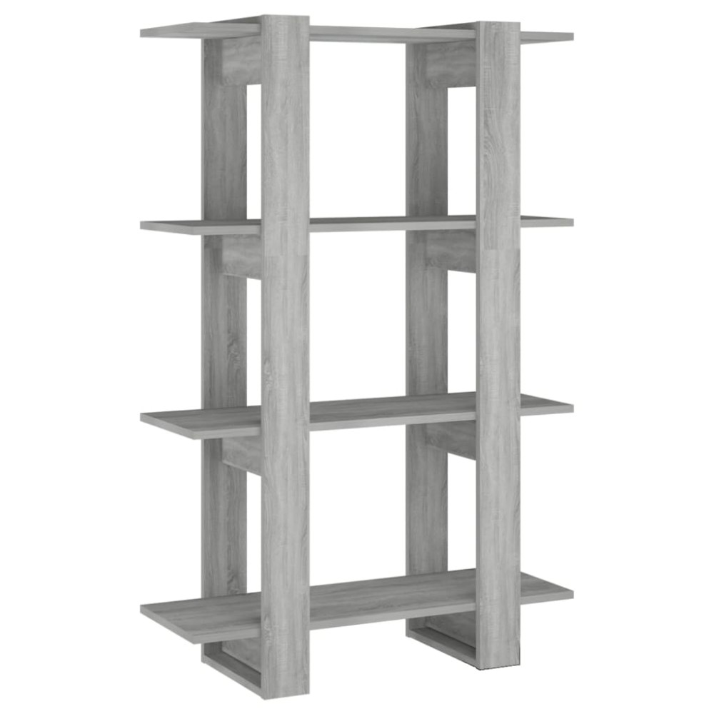 vidaXL Dulap de cărți/Separator de cameră gri sonoma 80x30x123,5 cm