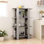 vidaXL Dulap de cărți/Separator de cameră gri sonoma 80x30x123,5 cm vidaXL Dulap de cărți/Separator de cameră gri sonoma 80x30x123,5 cm