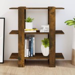 vidaXL Bibliotecă/Separator de cameră, stejar fumuriu, 80x30x87cm vidaXL Bibliotecă/Separator de cameră, stejar fumuriu, 80x30x87cm