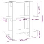 vidaXL Bibliotecă/Separator de cameră, stejar fumuriu, 80x30x87cm vidaXL Bibliotecă/Separator de cameră, stejar fumuriu, 80x30x87cm