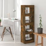 vidaXL Bibliotecă/Separator de cameră, stejar afumat, 40x30x135 cm vidaXL Bibliotecă/Separator de cameră, stejar afumat, 40x30x135 cm