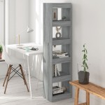 vidaXL Bibliotecă/Separator cameră, gri sonoma, 40x30x166 cm vidaXL Bibliotecă/Separator cameră, gri sonoma, 40x30x166 cm