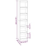 vidaXL Bibliotecă/Separator cameră, sonoma gri, 40x30x198 cm vidaXL Bibliotecă/Separator cameră, sonoma gri, 40x30x198 cm