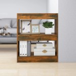 vidaXL Bibliotecă/Separator cameră, stejar fumuriu, 60x30x72 cm, PAL vidaXL Bibliotecă/Separator cameră, stejar fumuriu, 60x30x72 cm, PAL