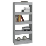 vidaXL Bibliotecă/Separator, sonoma gri, 60x30x135 cm, lemn prelucrat vidaXL Bibliotecă/Separator, sonoma gri, 60x30x135 cm, lemn prelucrat
