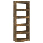 vidaXL Bibliotecă/Separator stejar afumat 60x30x166 cm, lemn prelucrat vidaXL Bibliotecă/Separator stejar afumat 60x30x166 cm, lemn prelucrat