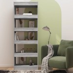vidaXL Bibliotecă/Separator cameră, gri sonoma, 60x30x166 cm, PAL vidaXL Bibliotecă/Separator cameră, gri sonoma, 60x30x166 cm, PAL