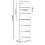 vidaXL Bibliotecă/Separator cameră, gri sonoma, 60x30x198 cm vidaXL Bibliotecă/Separator cameră, gri sonoma, 60x30x198 cm