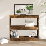 vidaXL Bibliotecă/Separator cameră, stejar fumuriu, 80x30x72 cm, PAL vidaXL Bibliotecă/Separator cameră, stejar fumuriu, 80x30x72 cm, PAL