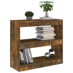 vidaXL Bibliotecă/Separator cameră, stejar fumuriu, 80x30x72 cm, PAL vidaXL Bibliotecă/Separator cameră, stejar fumuriu, 80x30x72 cm, PAL