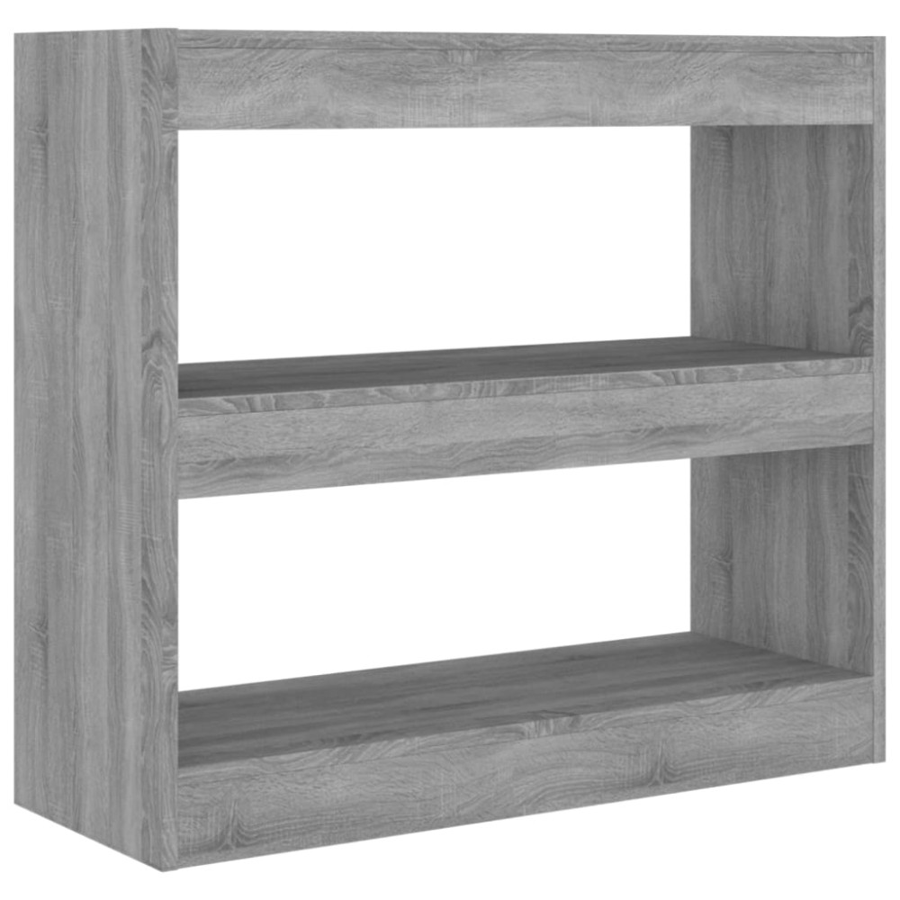 vidaXL Bibliotecă/Separator cameră, gri sonoma, 80x30x72 cm, PAL