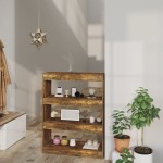 vidaXL Bibliotecă/Separator cameră, stejar, 80x30x103cm, lemn compozit vidaXL Bibliotecă/Separator cameră, stejar, 80x30x103cm, lemn compozit